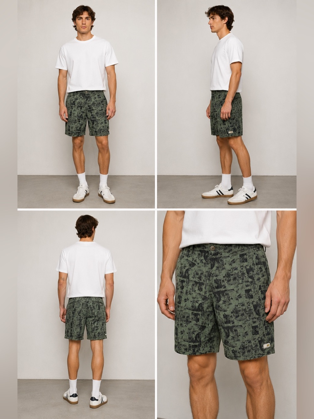 Gotcha Men’s Cargo Cotton Shorts Green Black Size 38W 11” inseam